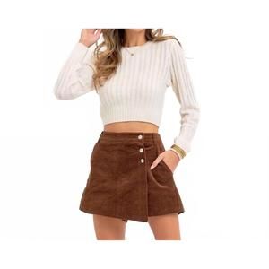 NEW STYLE USA corduroy skort in brown